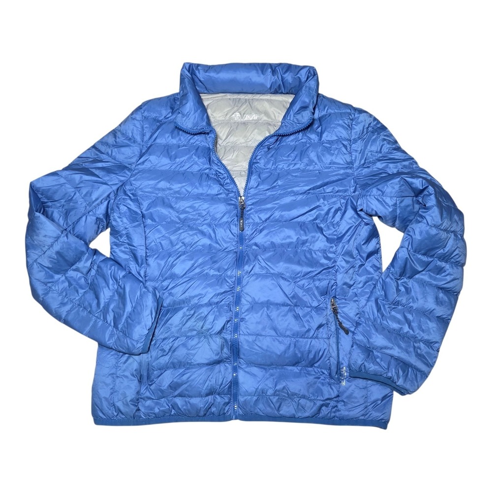Tumi Pax Packable Puffer Down Jacket With Pillow Blue Girls Size Large Outdoor